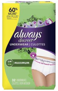 Always Discreet best innerwear for urinary incontinence, Best Disposable Postpartum Underwear, Best Postpartum Disposable Underwear