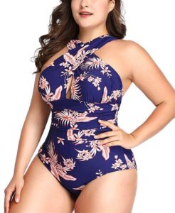 W YOU DI AN Women's One Piece Belly Control Front Cross Backless swimming undergarment, best swimsuit for controlling a bulging tummy
