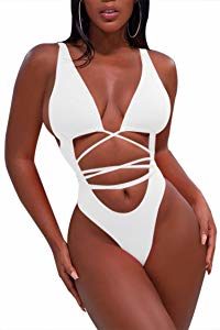 A sexy 1-piece swimsuit for women from Sovoyontee, bikini bathing suit, best swimsuit for thick thighs, best swimsuits for big hips, swimsuits for enhancing a curvy silhouette