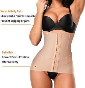 BRABIC 2 in 1 Postpartum Belly Wrap Girdle Pelvis Belt Waist Trainer Tummy Control Shapewear for Women. One of the best waist trainer for lower belly fat
