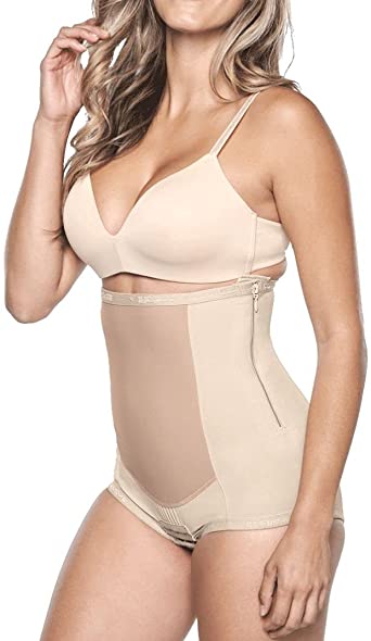 Wondering how to hide C-section overhang? Here is Bellefit Girdle with Side Zipper Women's Body shaper, Waist Cincher Postpartum Compression Garment Recovery Girdle after Baby. One of the best shapewear for c-section pooch