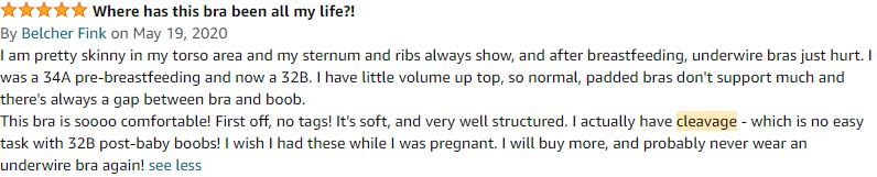 A positive review for Warner's Women's Cloud 9 Wire-Free Contour Bra by a verified customer on Amazon.com