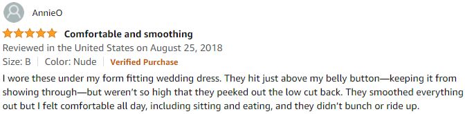 A verified buyer's review on Amazon for Spanx Original Footless Shaper