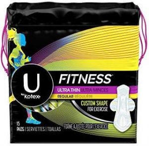 U by Kotex fitness ultra thin pads with wings for regular absorbency, best sanitary pads for odor, best fragrance free pads