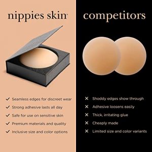 NIPPIES Nipple Covers for Women – (Non-Adhesive) Reusable Silicone Inserts with Travel Box. best nipple concealers