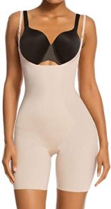 SHAPERX Tummy Control Shapewear for Women Seamless Fajas Bodysuit Open Bust Mid Thigh Body Shaper Shorts. This is medium compression shapewear that cannot reshape your body permanently.