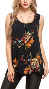 Zeagoo Women's Floral Print Loose Casual Flowy Tunic Sleeveless Top. The best among tank tops that hide belly fat
