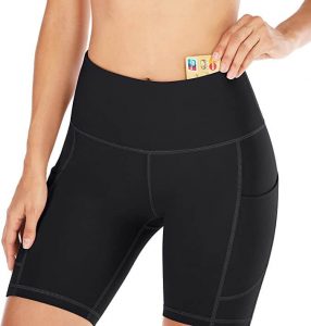 IUGA Workout Shorts for Women with Pockets, High Waisted Biker Shorts for Women, Yoga and Running Shorts. One of the best biker shorts for big thighs 