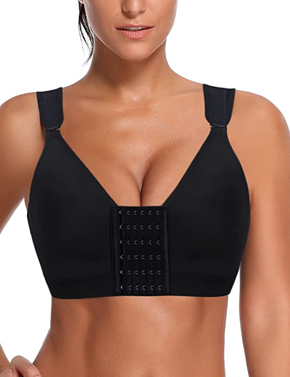 KIMIKAL Women Post-Surgery Front Closure Sports Bra. One of the best bra for fibrocystic breasts