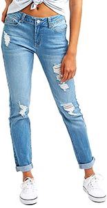 Resfeber Women's Ripped Boyfriend Jeans Cute Distressed Jeans Stretch Skinny Jeans with Hole- One of the best distressed jeans