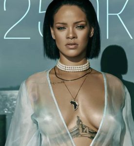 Rihanna, a singer, actress, fashion designer, in a sheer dress that reveals nipple jewelry in pierced nipples. Here are the tips on how to take care of nipple piercings