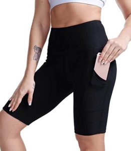 TYUIO High-Rise Yoga Shorts for Women Tummy Control Workout, Running, Biker Shorts. One of the best bike shorts for summer