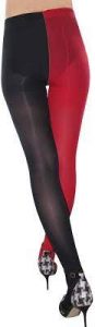 Power Ling CC 100D Two-Tone Contrast Color Jester Semi Opaque Slimming Stretch Control Top Compression Pantyhose Thick Tights Stockings. One of the best two-toned tights, tights with different colored legs 