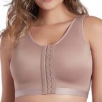 CURVEEZ Women's Post-Surgery Comfort Front Closure Brassiere Support Sports Bra with Adjustable Wide Strap. One of the best compression bras for breast lymphedema, best bra for lymphatic drainage