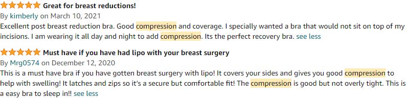 Legitimate feedback by buyers on Amazon for ContourMD Compression Bra or Vest for Women –Compression Post Surgery - Breast Augmentation, Breast Reduction - S16V01 