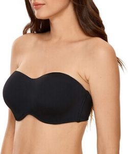 DELIMIRA Women's Jacquard Bandeau Underwire Bra, Best Minimizer Strapless Bra for Large Busts. This is one of the best bandeau bras