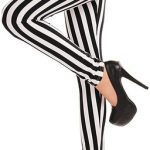 Verabella Women's Black White Striped Ankle Length Stretchy Legging Pants. One of the best striped leggings