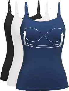 Anyfitting Women's Tank Top, Adjustable Strap Camisole with Built in Padded Bra Vest Cami Sleeveless Layer Top for Winter. The best slimming camisole with a built-in bra, best camisole with built in padded bra