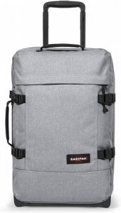 Eastpak Tranverz - Suitcase with Wheels - Rolling Luggage for Travel with TSA Lock, 2 Wheels, 2 Compartments, and Compression Straps - S, Sunday Grey. One of the best suitcases for jeans
