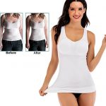 KingJoze Women's Compression Camisole with Built in Removable Bra Pads, Best Body Shaper Tank Top. The best shapewear camisole with built in bra