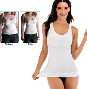 KingJoze Women's Compression Camisole with Built in Removable Bra Pads, Best Body Shaper Tank Top. The best shapewear camisole with built in bra