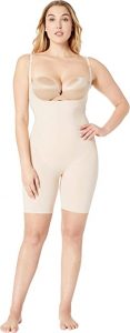 SPANX Shapewear for Women Lightweight Layer Open-Bust Mid-Thigh Bodysuit- best for plus size women. One of the best Spanx to wear under wedding dress