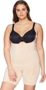 SPANX Women's Oncore Open Bust Mid Thigh Compression Bodysuit. One of the best Spanx for tight dresses