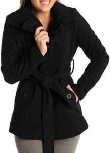 Alpine Swiss Bella Wool Coat Button Up Jacket Belted Blazer for Ladies