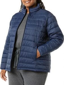 Amazon Essentials Women's Lightweight Long-Sleeve Water-Resistant Puffer Coat. One of the best quilted jackets, water-resistant jackets for women 