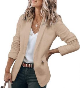 Cicy Bell Women's Casual Blazer Open-Front Long Sleeve Work Office Jacket Blazer. A single breasted blazer for the ladies