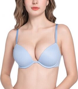 Deyllo Women’s T-shirt Push Up Underwire Bra with Super Padded Add Two Cups. The best bra for forward projection