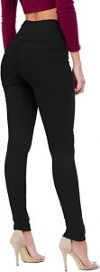 Hybrid & Company Women Butt Lift 3 Buttons Wide High-Rise Stretch Denim Skinny Jeans that lift the bum