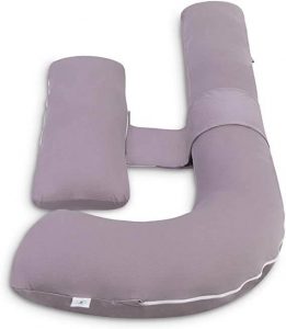 INSEN Expectancy Pillow, Maternity Body Pillow with Pillow Cover, H-Shaped Body Pillow for Pregnant Women (Purple Jersey). Among the best pregnancy pillows for back sleepers 