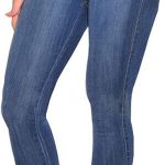 KUNMI Women's Curvy High Rise Stretch Butt Lifting Skinny Colombian Jeans. A high-rise jeans that prevents bulging of fat over the waist
