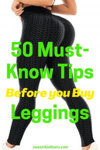 A lady in butt lifting TikTok leggings. Here we learn about the 50 things to keep in mind when buying leggings