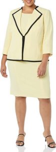 Le Suit Ladies' Plus Size JKT/Dress Suit-Butter colored fabric option