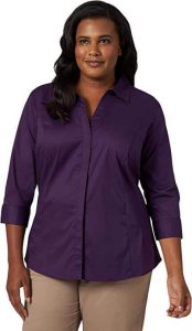 Riders by Lee Indigo Easy Care ¾ Sleeve Woven Shirt for Plus Size and Plump Ladies