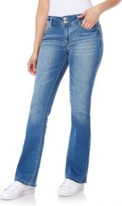 WallFlower Women's Instastretch Luscious Curvy Bootcut Jean Pants. One of the best jeans for petite pear shape 