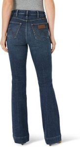 Wrangler Best Women's Retro Fashion Jeans, High-Rise Trouser Green Jeans, one of the best women's jeans for no butt