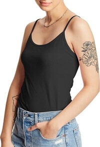 The Hanes Women's Stretch Cotton Cami with Built-In Shelf Bra, Women’s Cotton Tank, Women’s Stretch Cotton Camisole