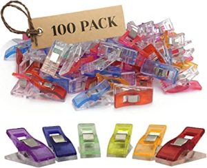 PERFORMORE 100 Pack of Multipurpose Sewing Clips and Quilting Clips, Multicolored Magic Clips and Fabric Clips for Sewing Quilting Crafting Hanging, Extremely Durable Clips for All Kinds of Crafts