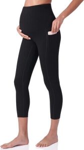 POSHDIVAH Best Women's Maternity Capri Leggings Over The Belly Pregnancy Workout Active Stretchy Pants with Pockets