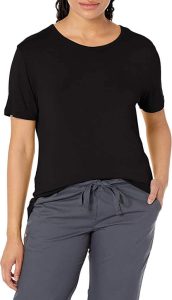 The WonderWink Women's Silky Short Sleeve Rayon Tee. Rayon is one of the best shirt fabrics for summer